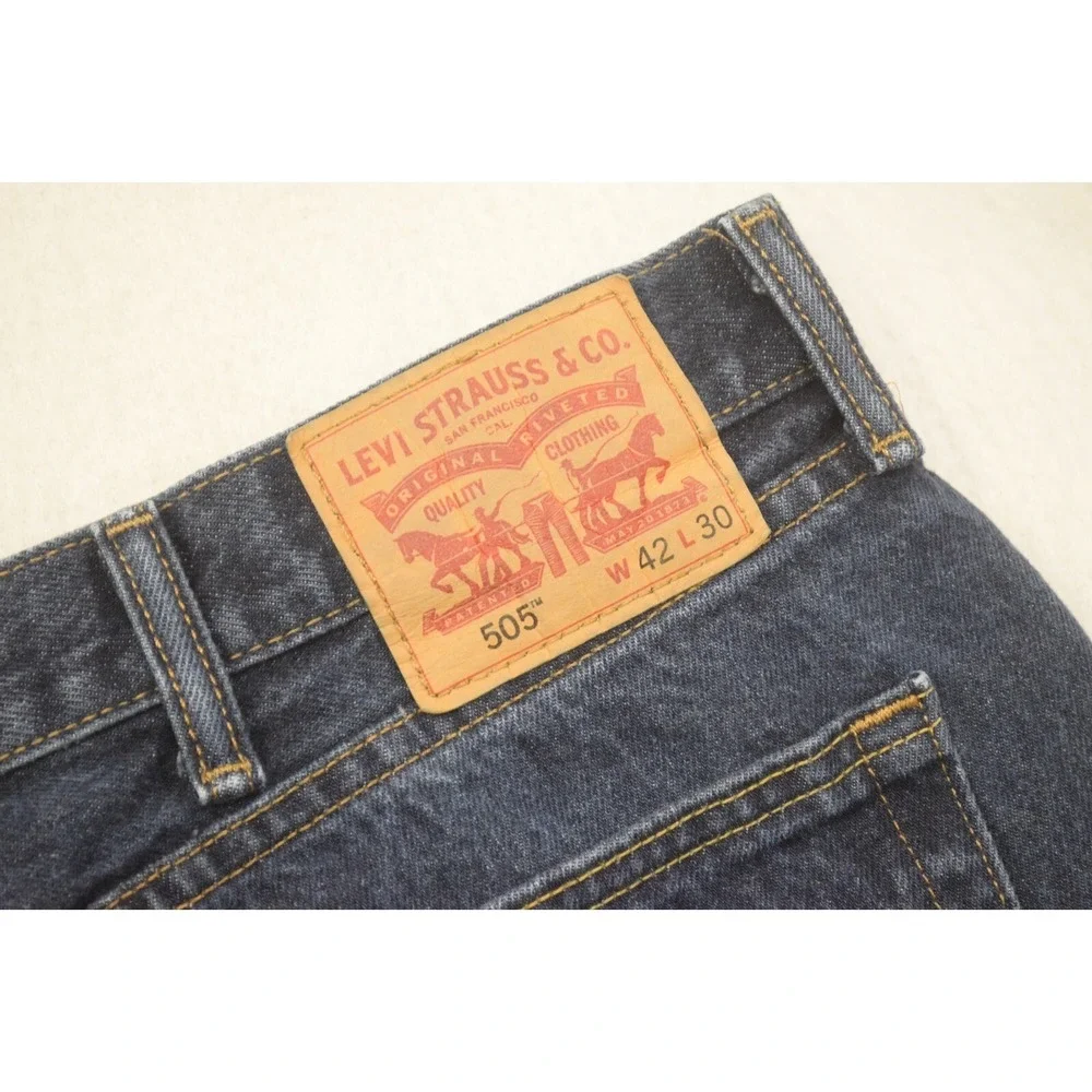 Levi's 505 Regular Fit Straight Leg Denim Blue Jeans Mens Size‎ 42 x 30